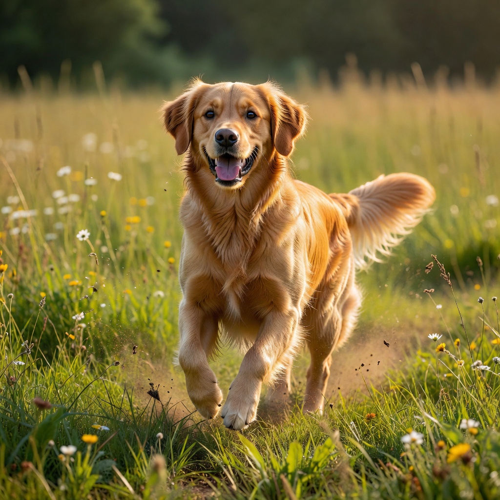Golden Retriever looking healthy and energized